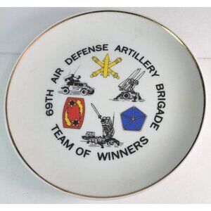 8" Plate 69th Air Defense Artillery Brigade Team of Winners gold rimmed edge